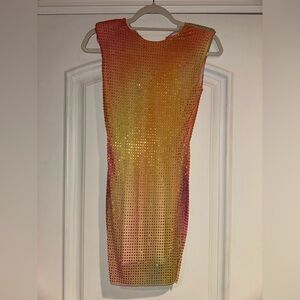 Self-Portrait Multicolor Rhinestone Mini